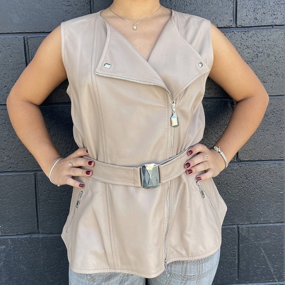 Escada Tops - Escada Lamb Leather Vest (SZ 38)